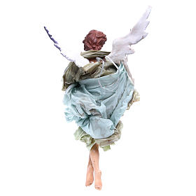 Ange roux 45 cm avec robe verte crèche Naples