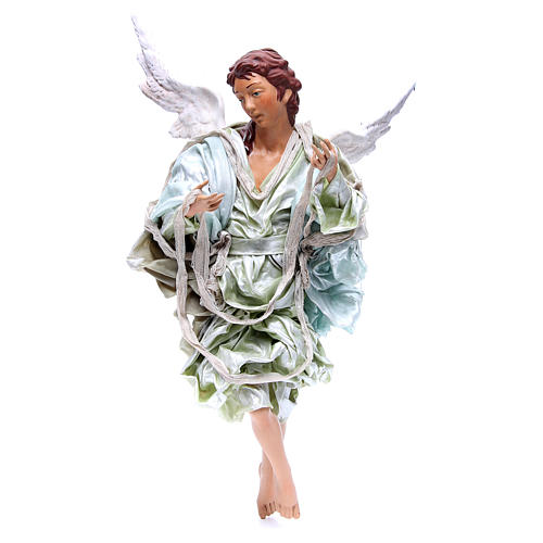 Ange roux 45 cm avec robe verte crèche Naples 1