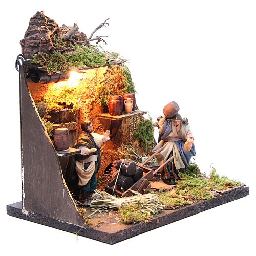 Bottaio cm 10 illuminato presepe Napoletano 3