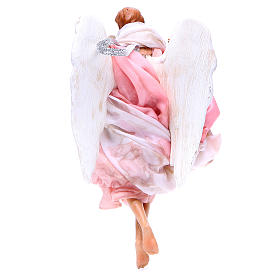 Pink angel with curved wings, figurine for Neapolitan Nativity, 18-22cm