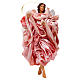 Pink angel with curved wings, figurine for Neapolitan Nativity, 18-22cm s3