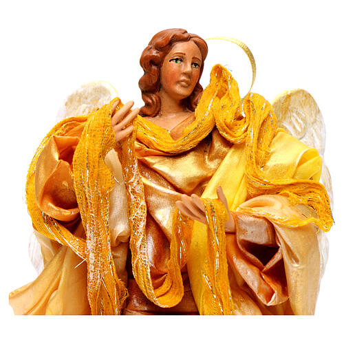 Anjo dourado asas curvas para presépio Nápoles altura média 18-22 cm 2