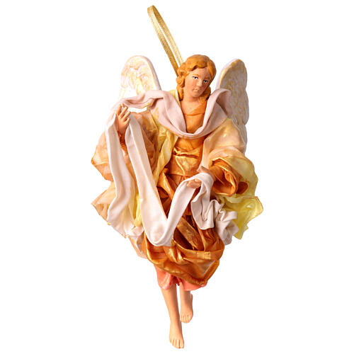 Anjo dourado asas curvas para presépio Nápoles altura média 18-22 cm 1
