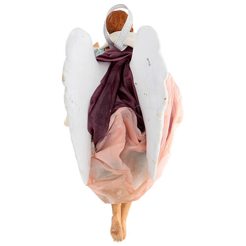 Green angel with curved wings, figurine for Neapolitan Nativity, 18-22cm 5