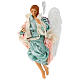 Green angel with curved wings, figurine for Neapolitan Nativity, 18-22cm s4