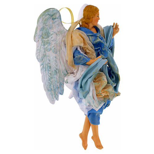 Anjo 18-22 cm verde asas curvas presépio Nápoles 3