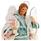 Green angel with curved wings, figurine for Neapolitan Nativity, 18-22cm s2