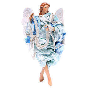 Ange 18-22 cm bleu clair ailes pliées crèche Naples