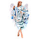 Light blue angel with curved wings, figurine for Neapolitan Nativity, 18-22cm s1