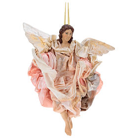 Pink angel with curved wings, figurine for Neapolitan Nativity, 30cm