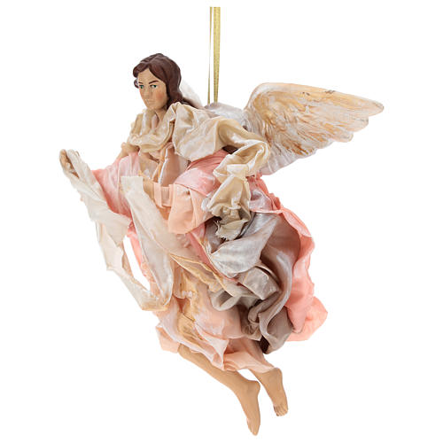 Pink angel with curved wings, figurine for Neapolitan Nativity, 30cm 3