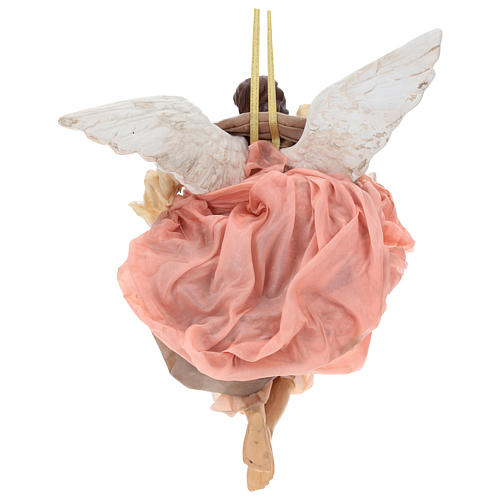 Pink angel with curved wings, figurine for Neapolitan Nativity, 30cm 5