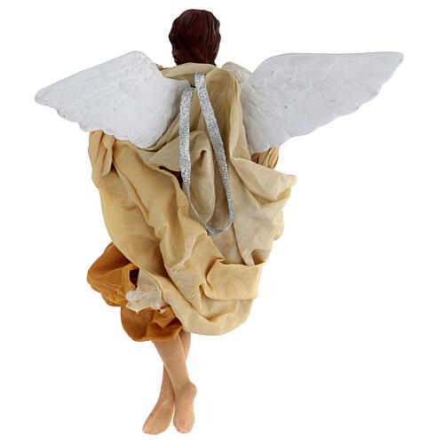 Gold angel with curved wings, figurine for Neapolitan Nativity, 30cm 3