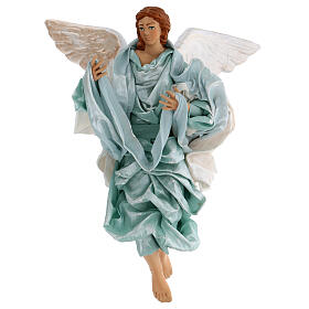 Green angel with curved wings, figurine for Neapolitan Nativity, 30cm