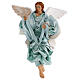 Green angel with curved wings, figurine for Neapolitan Nativity, 30cm s1