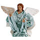 Green angel with curved wings, figurine for Neapolitan Nativity, 30cm s2
