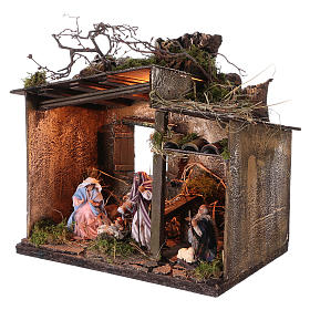 Nativité avec berger et décor 10 cm crèche napolitaine
