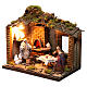 Pizzeria scene with 3 characters, animated for Neapolitan Nativity, 12cm s2