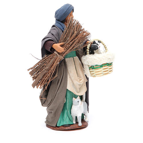 Donna con gatti 14 cm presepe napoletano 3