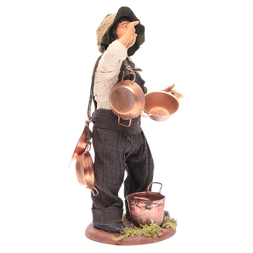 Neapolitan Nativity figurine Man with copper pans 14cm 3