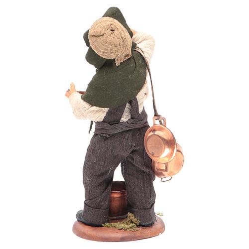 Neapolitan Nativity figurine Man with copper pans 14cm 4
