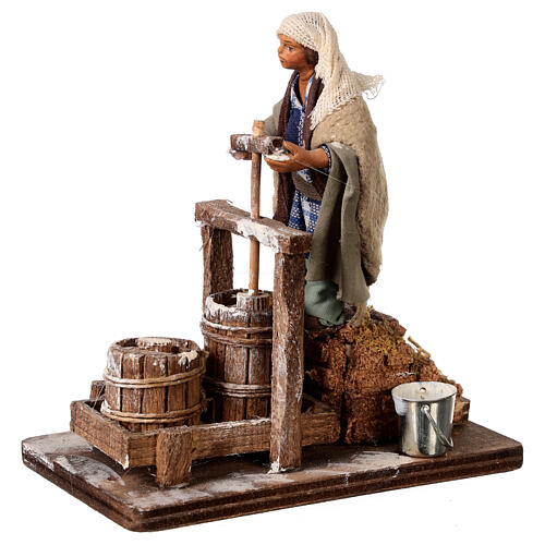 Neapolitan Nativity figurine Man making butter with tools 14cm 2