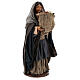 Mulher com saco de sementes na mão para presépio Nápoles com figuras de 14 cm de altura média s4
