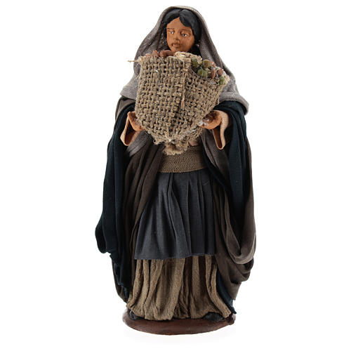Neapolitan Nativity figurine Woman holding sack of seeds 14cm 1