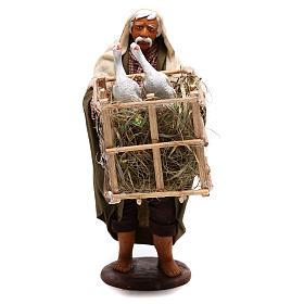 Uomo con gabbia di oche 14 cm presepe napoletano