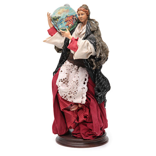 Woman with tamburine for Neapolitan Nativity 30cm 2