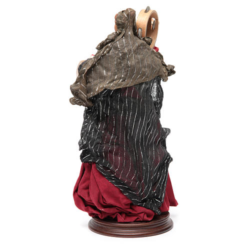 Woman with tamburine for Neapolitan Nativity 30cm 3