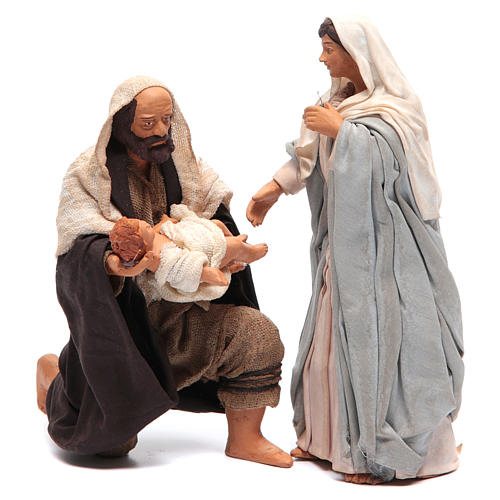Holy Family kneeling 14cm, Neapolitan Nativity Scene 1