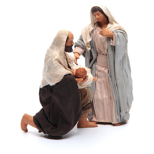 Holy Family kneeling 14cm, Neapolitan Nativity Scene 4