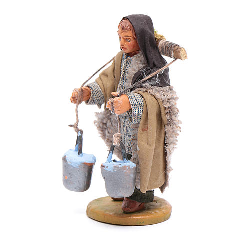 Water carrier with bucklets in terracotta 10cm, Neapolitan Nativity figurine 2