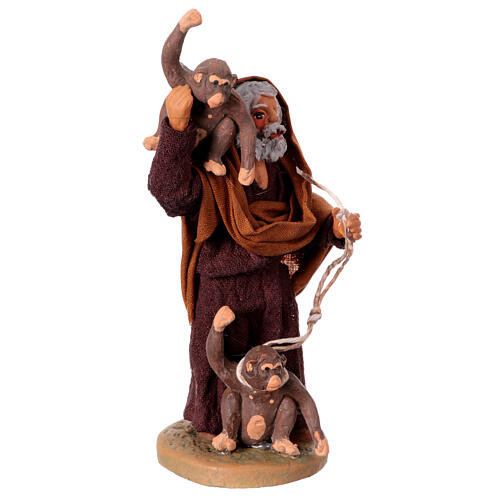 Nativity scene figurine, man with monkeys 10cm 3