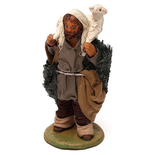 Shepherd with lamb on shoulders 10cm, Neapolitan Nativity Scene 2