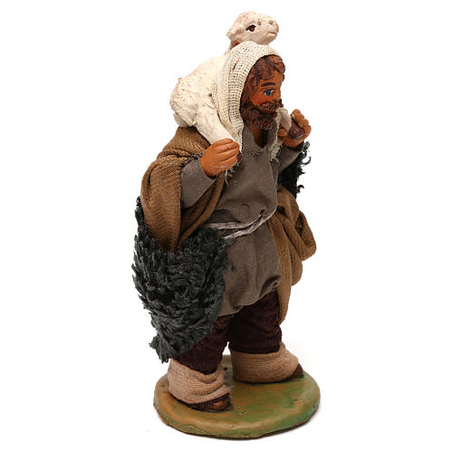 Shepherd with lamb on shoulders 10cm, Neapolitan Nativity Scene 3