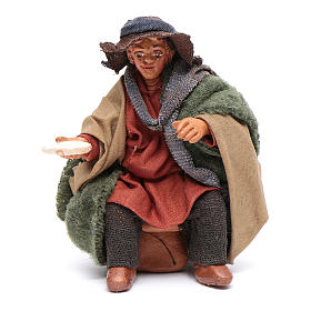 Homme avec assiette pour table 10 cm crèche Naples