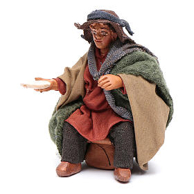 Homme avec assiette pour table 10 cm crèche Naples