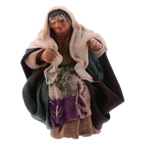 Woman with bread for table 10cm, Neapolitan Nativity figurine 1