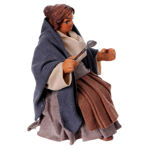 Woman with spoon for table 10cm, Neapolitan Nativity figurine 3