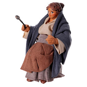 Femme avec cuillère pour table 10 cm crèche Naples