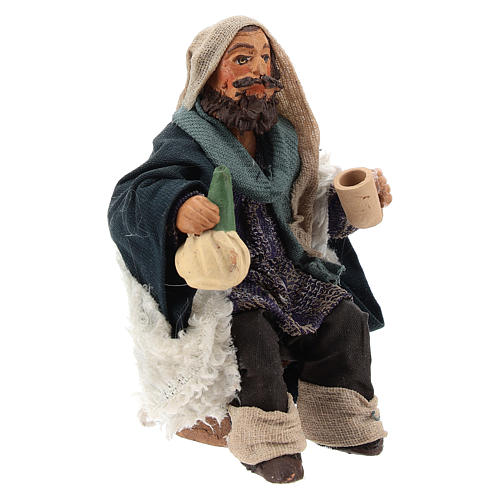 Man with flask for table 10cm, Nepolitan Nativity figurine 3
