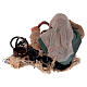 Árabe sentada no chão com cestas de palha para presépio napolitano com figuras 10 cm altura média s3
