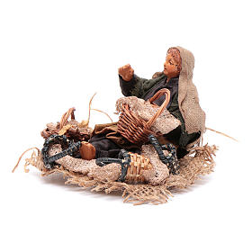 Arabian woman with straw baskets 10cm Neapolitan Nativity