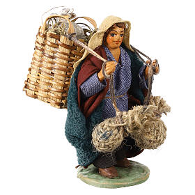 Man with rabbit hutch 10 cm, Neapolitan Nativity