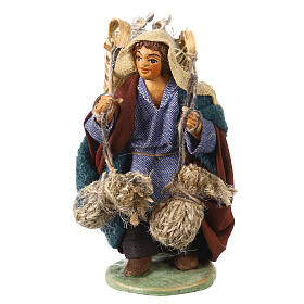 Man with rabbit hutch 10 cm, Neapolitan Nativity