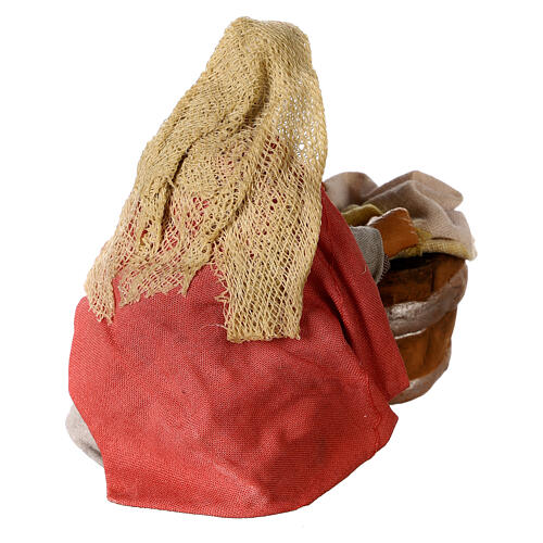 Lavadeira de joelhos para presépio napolitano com figuras 10 cm altura média 4