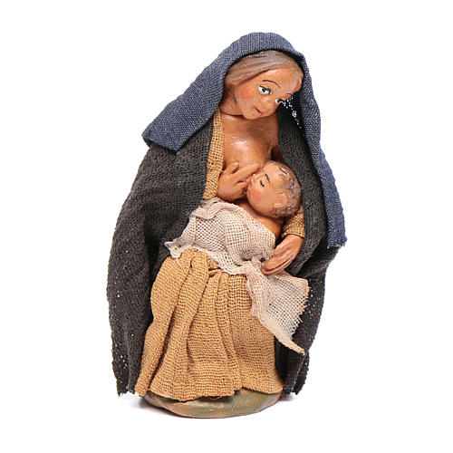 Woman feeding baby 10cm, Nativity figurine 1