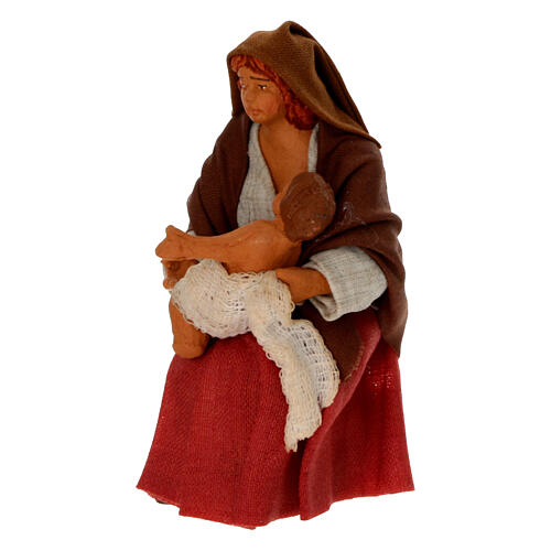 Donna che allatta 10 cm presepe napoletano 3